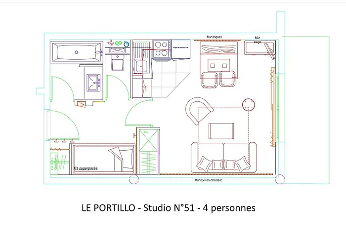Gourette : 4 Pers Avec Animaux Permis, Draps Inclus - Fr-1-860-51 Апартаменты О-Бон